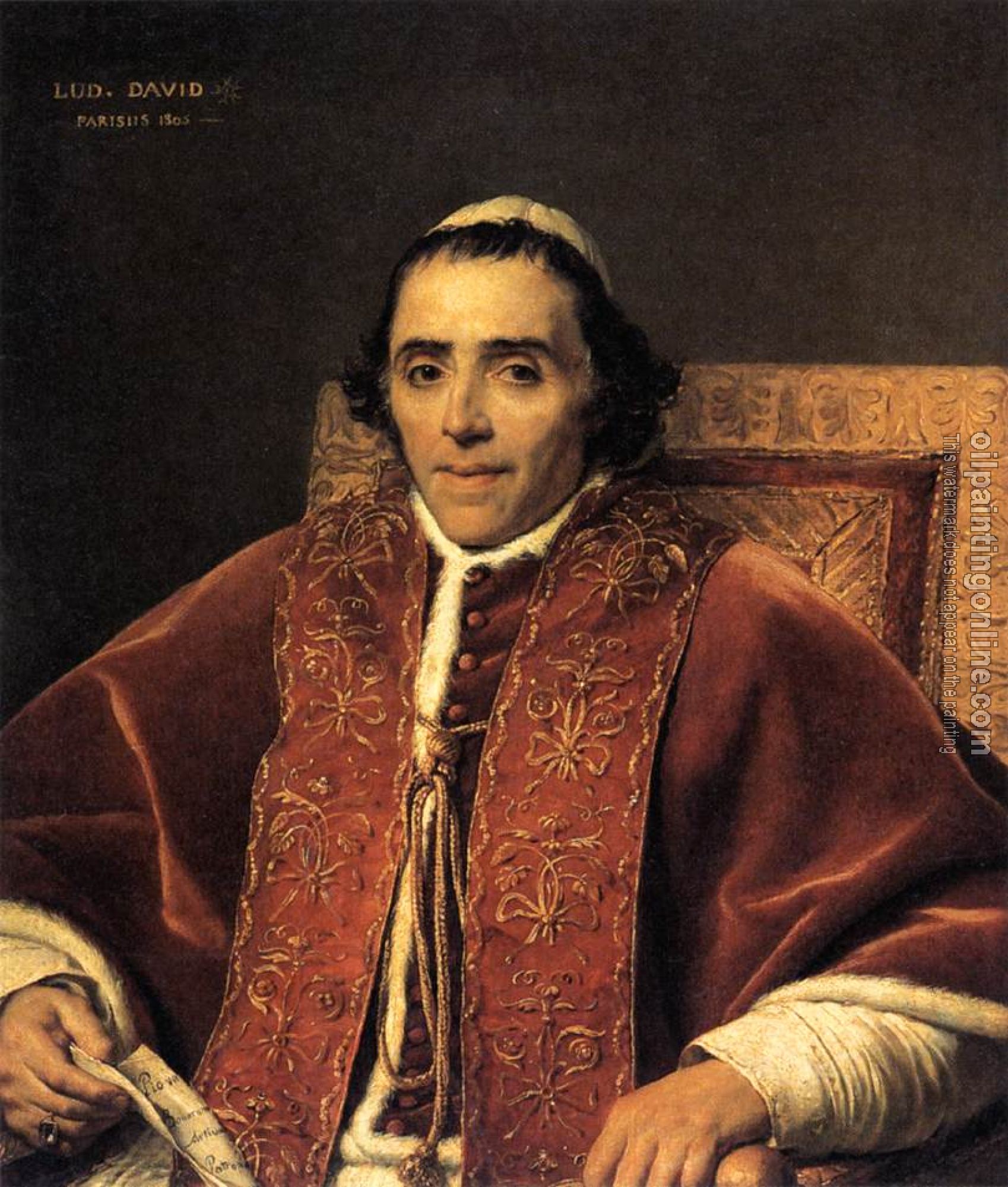 David, Jacques-Louis - Portrait of Pope Pius VII